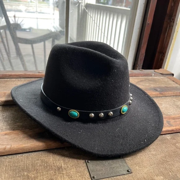 Turquoise Felt Cowboy Hat - Picture 3 of 3